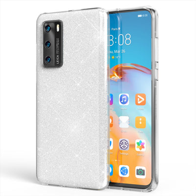 NALIA Glitzerhülle für Huawei P40 – Funkelnder Glitzer-Look & Grip – SHINEPOP (Silikon Case) – Marke aus Berlin Rosa NALIA Protective Hülle