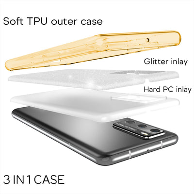 NALIA Glitzerhülle für Huawei P40 – Funkelnder Glitzer-Look & Grip – SHINEPOP (Silikon Case) – Marke aus Berlin Rosa NALIA Protective Hülle
