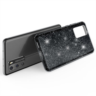 NALIA Glitzerhülle für Huawei P40 – Funkelnder Glitzer-Look & Grip – SHINEPOP (Silikon Case) – Marke aus Berlin Schwarz NALIA Protective Hülle