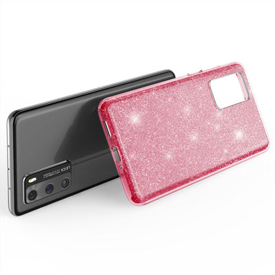 NALIA Glitzerhülle für Huawei P40 – Funkelnder Glitzer-Look & Grip – SHINEPOP (Silikon Case) – Marke aus Berlin Rosa NALIA Protective Hülle