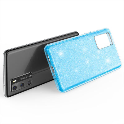 NALIA Glitzerhülle für Huawei P40 – Funkelnder Glitzer-Look & Grip – SHINEPOP (Silikon Case) – Marke aus Berlin Türkis NALIA Protective Hülle