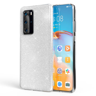 NALIA Glitzerhülle für Huawei P40 Pro – Funkelnder Glitzer-Look & Grip – SHINEPOP (Silikon Case) – Marke aus Berlin Gold NALIA Protective Hülle