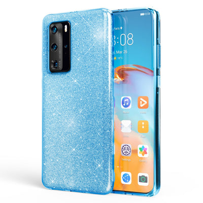 NALIA Glitzerhülle für Huawei P40 Pro – Funkelnder Glitzer-Look & Grip – SHINEPOP (Silikon Case) – Marke aus Berlin Türkis NALIA Protective Hülle