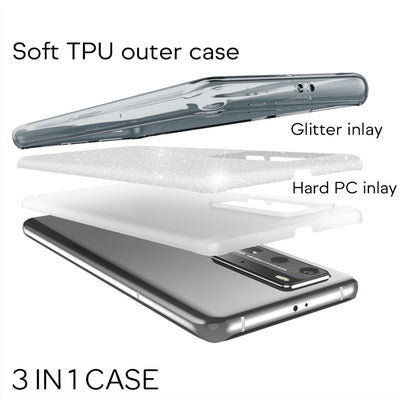 NALIA Glitzerhülle für Huawei P40 Pro – Funkelnder Glitzer-Look & Grip – SHINEPOP (Silikon Case) – Marke aus Berlin Schwarz NALIA Protective Hülle