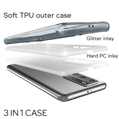 NALIA Glitzer Silikonhülle Huawei P40 Pro Case funkelnd Bling Grip stoßfest Schwarz NALIA Protective Hülle