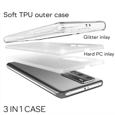 NALIA Glitzerhülle für Huawei P40 Pro – Funkelnder Glitzer-Look & Grip – SHINEPOP (Silikon Case) – Marke aus Berlin Gold NALIA Protective Hülle