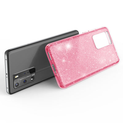 NALIA Glitzerhülle für Huawei P40 Pro – Funkelnder Glitzer-Look & Grip – SHINEPOP (Silikon Case) – Marke aus Berlin Rosa NALIA Protective Hülle