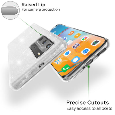 NALIA Glitzerhülle für Huawei P40 Pro – Funkelnder Glitzer-Look & Grip – SHINEPOP (Silikon Case) – Marke aus Berlin Gold NALIA Protective Hülle