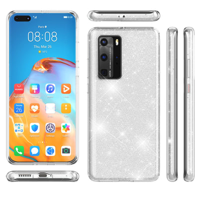 NALIA Glitzerhülle für Huawei P40 Pro – Funkelnder Glitzer-Look & Grip – SHINEPOP (Silikon Case) – Marke aus Berlin Türkis NALIA Protective Hülle