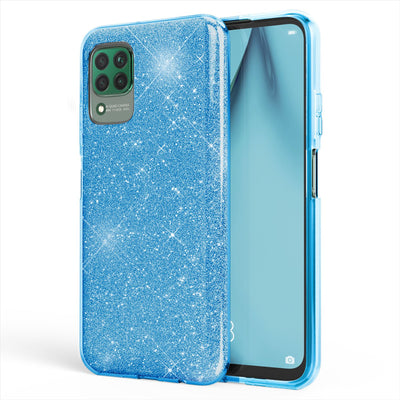 NALIA Glitzerhülle für Huawei P40 Lite – Funkelnder Glitzer-Look & Grip – SHINEPOP (Silikon Case) – Marke aus Berlin Türkis NALIA Protective Hülle