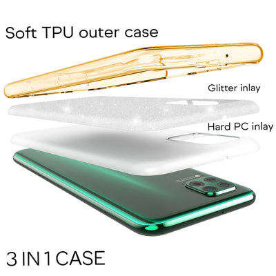 NALIA Glitzerhülle für Huawei P40 Lite – Funkelnder Glitzer-Look & Grip – SHINEPOP (Silikon Case) – Marke aus Berlin NALIA Protective Hülle