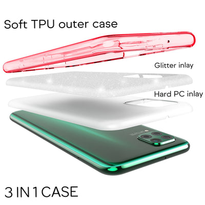 NALIA Glitzerhülle für Huawei P40 Lite – Funkelnder Glitzer-Look & Grip – SHINEPOP (Silikon Case) – Marke aus Berlin NALIA Protective Hülle