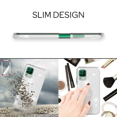 NALIA Glitzerhülle für Huawei P40 Lite – Funkelnder Glitzer-Look & Grip – SHINEPOP (Silikon Case) – Marke aus Berlin NALIA Protective Hülle