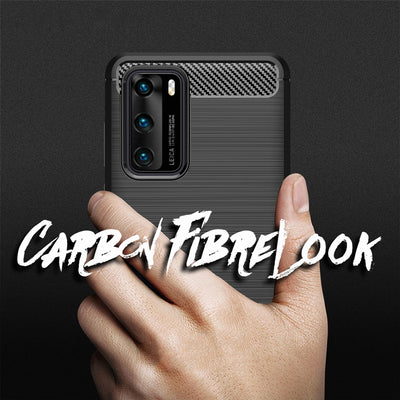 NALIA Silikonhülle für Huawei P40 – Rutschfest & Matt – VORTEX (Gebürstete Optik & Carbon Design) – Marke aus Berlin Default Title NALIA Protective Hülle