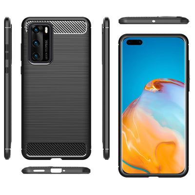 NALIA Silikonhülle für Huawei P40 – Rutschfest & Matt – VORTEX (Gebürstete Optik & Carbon Design) – Marke aus Berlin Default Title NALIA Protective Hülle