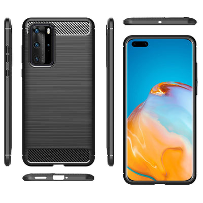 NALIA Silikonhülle für Huawei P40 Pro – Rutschfest & Matt – VORTEX (Gebürstete Optik & Carbon Design) – Marke aus Berlin Default Title NALIA Protective Hülle