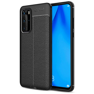 NALIA Design Case kompatibel mit Huawei P40 Pro Hülle, Leder Optik Stylische Handyhülle Stoßfeste Silikon Schutzhülle, Slim Phone Backcover Dünne Handy-Tasche Cover Robust Bumper Etui - Schwarz Default Title NALIA Protective Hülle