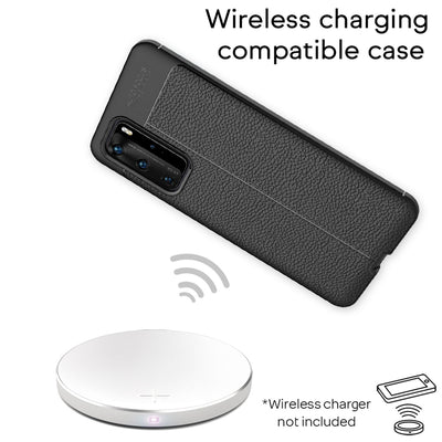 NALIA Design Case kompatibel mit Huawei P40 Pro Hülle, Leder Optik Stylische Handyhülle Stoßfeste Silikon Schutzhülle, Slim Phone Backcover Dünne Handy-Tasche Cover Robust Bumper Etui - Schwarz Default Title NALIA Protective Hülle