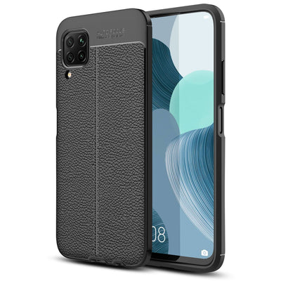NALIA Design Case kompatibel mit Huawei P40 Lite Hülle, Leder Optik Stylische Handyhülle Stoßfeste Silikon Schutzhülle, Slim Phone Backcover Dünne Handy-Tasche Cover Bumper Kratzfest Etui - Schwarz Default Title NALIA Protective Hülle