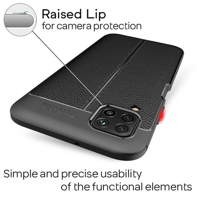 NALIA Design Case kompatibel mit Huawei P40 Lite Hülle, Leder Optik Stylische Handyhülle Stoßfeste Silikon Schutzhülle, Slim Phone Backcover Dünne Handy-Tasche Cover Bumper Kratzfest Etui - Schwarz Default Title NALIA Protective Hülle