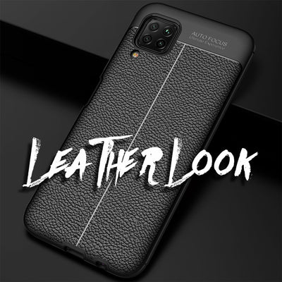 NALIA Design Case kompatibel mit Huawei P40 Lite Hülle, Leder Optik Stylische Handyhülle Stoßfeste Silikon Schutzhülle, Slim Phone Backcover Dünne Handy-Tasche Cover Bumper Kratzfest Etui - Schwarz Default Title NALIA Protective Hülle