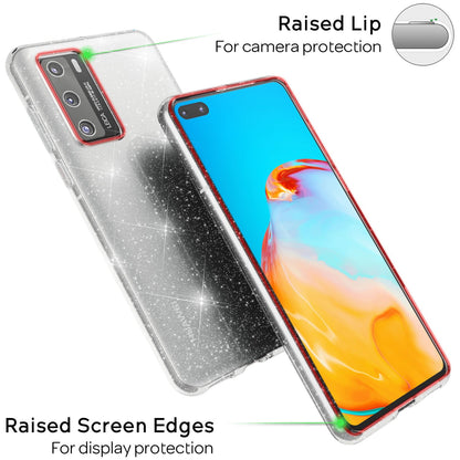NALIA Glitzer Handyhülle für Huawei P40 Hülle, Bling Silikon Handyhülle Strass Cover Transparent NALIA Transparente Hülle