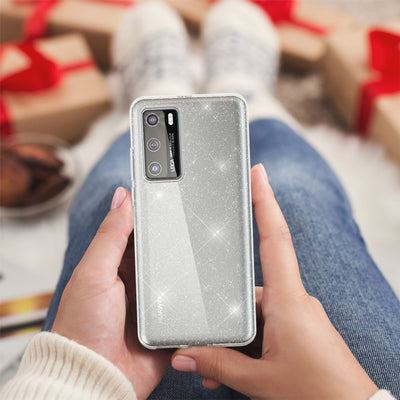 NALIA Glitzerhülle für Huawei P40 – Funkelndes Silikon Case – DAZZLIN (Transparent & Stoßfest) – Marke aus Berlin Transparent NALIA Transparente Hülle