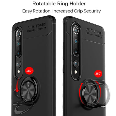 NALIA Ring Handyhülle kompatibel mit Xiaomi Mi 10 / Mi 10 Pro Hülle, Silikon Cover mit 360-Grad Finger-Halter für magnetische KFZ-Halterung, Schutzhülle Phone Case Handy-Tasche Etui Bumper - Schwarz Default Title NALIA Protective Hülle