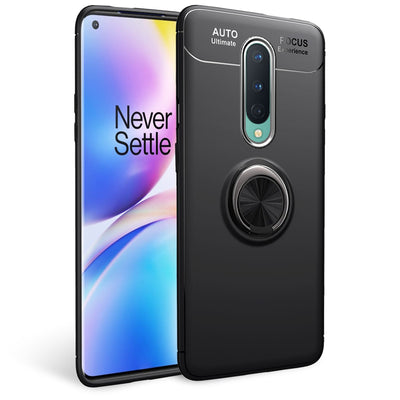 NALIA Ring Handyhülle kompatibel mit OnePlus 8 Hülle, Silikon Cover mit 360-Grad Finger-Halter für magnetische KFZ-Halterung, Schutzhülle Phone Case Handy-Tasche Etui Bumper Silikonhülle - Schwarz Default Title NALIA Protective Hülle