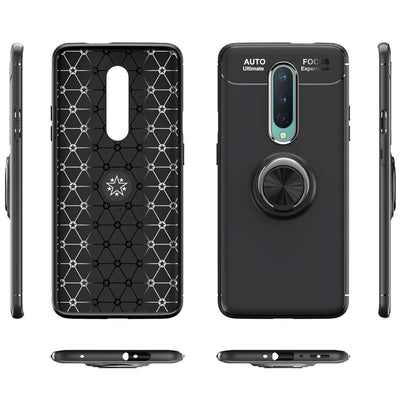 NALIA Ring Handyhülle kompatibel mit OnePlus 8 Hülle, Silikon Cover mit 360-Grad Finger-Halter für magnetische KFZ-Halterung, Schutzhülle Phone Case Handy-Tasche Etui Bumper Silikonhülle - Schwarz Default Title NALIA Protective Hülle