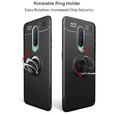 NALIA Ring Handyhülle kompatibel mit OnePlus 8 Hülle, Silikon Cover mit 360-Grad Finger-Halter für magnetische KFZ-Halterung, Schutzhülle Phone Case Handy-Tasche Etui Bumper Silikonhülle - Schwarz Default Title NALIA Protective Hülle