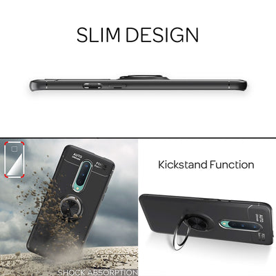 NALIA Ring Handyhülle kompatibel mit OnePlus 8 Hülle, Silikon Cover mit 360-Grad Finger-Halter für magnetische KFZ-Halterung, Schutzhülle Phone Case Handy-Tasche Etui Bumper Silikonhülle - Schwarz Default Title NALIA Protective Hülle