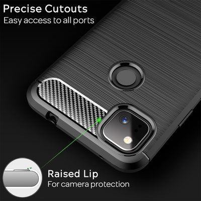 NALIA Silikonhülle für Google Pixel 4a – Rutschfest & Matt – VORTEX (Gebürstete Optik & Carbon Design) – Marke aus Berlin Default Title NALIA Protective Hülle