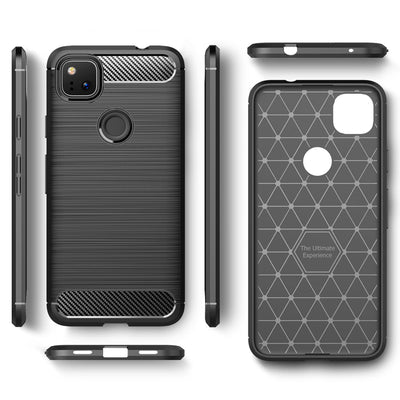 NALIA Silikonhülle für Google Pixel 4a – Rutschfest & Matt – VORTEX (Gebürstete Optik & Carbon Design) – Marke aus Berlin Default Title NALIA Protective Hülle
