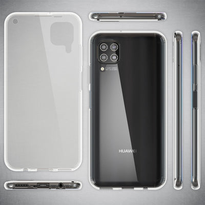 NALIA 360 Grad Case kompatibel mit Huawei P40 Lite Hülle, Silikon Full-Body Handyhülle Rundum Cover Dünn, Komplett-Schutz & Displayschutz Phone Bumper Ganzkörper Schutzhülle Soft Etui - Transparent Default Title NALIA Protective Hülle