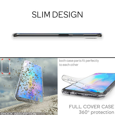 NALIA 360 Grad Case kompatibel mit Huawei P40 Lite Hülle, Silikon Full-Body Handyhülle Rundum Cover Dünn, Komplett-Schutz & Displayschutz Phone Bumper Ganzkörper Schutzhülle Soft Etui - Transparent Default Title NALIA Protective Hülle