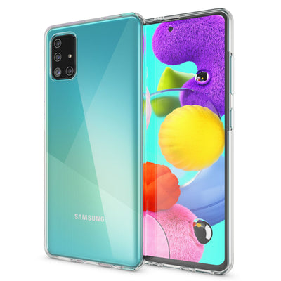 NALIA 360 Grad Case kompatibel mit Samsung Galaxy A51 Hülle, Silikon Full-Body Handyhülle Rundum Cover Dünn, Komplett-Schutz & Displayschutz Phone Bumper Ganzkörper Schutzhülle TPU Etui - Transparent Default Title NALIA Protective Hülle