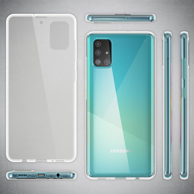 NALIA 360 Grad Case kompatibel mit Samsung Galaxy A51 Hülle, Silikon Full-Body Handyhülle Rundum Cover Dünn, Komplett-Schutz & Displayschutz Phone Bumper Ganzkörper Schutzhülle TPU Etui - Transparent Default Title NALIA Protective Hülle