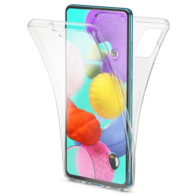NALIA 360 Grad Case kompatibel mit Samsung Galaxy A51 Hülle, Silikon Full-Body Handyhülle Rundum Cover Dünn, Komplett-Schutz & Displayschutz Phone Bumper Ganzkörper Schutzhülle TPU Etui - Transparent Default Title NALIA Protective Hülle