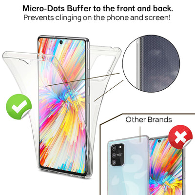NALIA 360 Grad Case kompatibel mit Samsung Galaxy A51 Hülle, Silikon Full-Body Handyhülle Rundum Cover Dünn, Komplett-Schutz & Displayschutz Phone Bumper Ganzkörper Schutzhülle TPU Etui - Transparent Default Title NALIA Protective Hülle