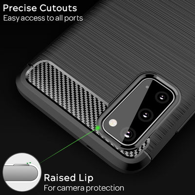 NALIA Design Case kompatibel mit Samsung Galaxy S20 Hülle, Carbon Look Stylische Handyhülle Stoßfeste Silikon Schutzhülle, Dünne Handy-Tasche Phone Cover Bumper Soft Skin TPU Etui Robust - Schwarz Default Title NALIA Protective Hülle