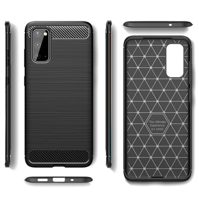 NALIA Design Case kompatibel mit Samsung Galaxy S20 Hülle, Carbon Look Stylische Handyhülle Stoßfeste Silikon Schutzhülle, Dünne Handy-Tasche Phone Cover Bumper Soft Skin TPU Etui Robust - Schwarz Default Title NALIA Protective Hülle