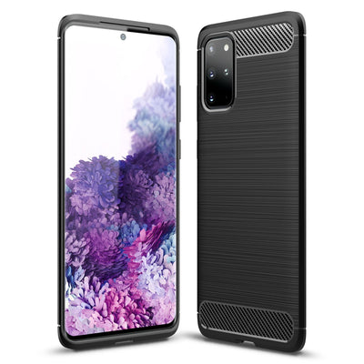 NALIA Design Case kompatibel mit Samsung Galaxy S20 Plus Hülle, Carbon Look Stylische Handyhülle Stoßfeste Silikon Schutzhülle, Dünne Handy-Tasche Phone Cover Bumper Soft Skin TPU Robust - Schwarz Default Title NALIA Protective Hülle