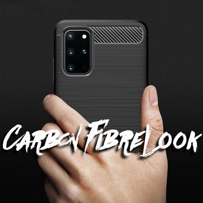 NALIA Design Case kompatibel mit Samsung Galaxy S20 Plus Hülle, Carbon Look Stylische Handyhülle Stoßfeste Silikon Schutzhülle, Dünne Handy-Tasche Phone Cover Bumper Soft Skin TPU Robust - Schwarz Default Title NALIA Protective Hülle