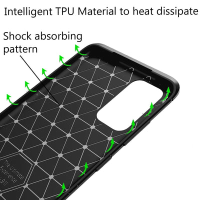 NALIA Design Case kompatibel mit Samsung Galaxy S20 Plus Hülle, Carbon Look Stylische Handyhülle Stoßfeste Silikon Schutzhülle, Dünne Handy-Tasche Phone Cover Bumper Soft Skin TPU Robust - Schwarz Default Title NALIA Protective Hülle