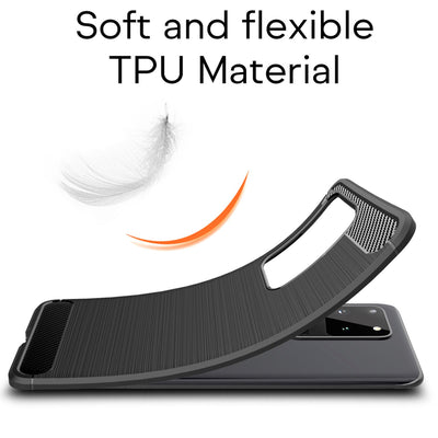 NALIA Design Case kompatibel mit Samsung Galaxy S20 Ultra Hülle, Carbon Look Stylische Handyhülle Stoßfeste Silikon Schutzhülle, Dünne Handy-Tasche Phone Cover Bumper Soft Skin TPU Robust - Schwarz Default Title NALIA Protective Hülle