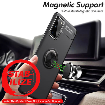 NALIA Ring Handyhülle kompatibel mit Samsung Galaxy S20 Hülle, Silikon Cover mit 360-Grad Finger-Halter für magnetische KFZ-Halterung, Schutzhülle Phone Case Handy-Tasche Etui Bumper Schwarz NALIA Protective Hülle