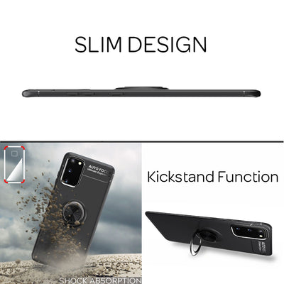 NALIA Ring Handyhülle kompatibel mit Samsung Galaxy S20 Hülle, Silikon Cover mit 360-Grad Finger-Halter für magnetische KFZ-Halterung, Schutzhülle Phone Case Handy-Tasche Etui Bumper Rose Gold NALIA Protective Hülle