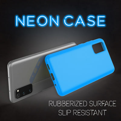 NALIA Neon Silikonhülle für Samsung Galaxy S20 – Soft-Touch & Signal-Neon – NEONSHOCK (Matte Schutzhülle) – Marke aus Berlin Blau NALIA Protective Hülle