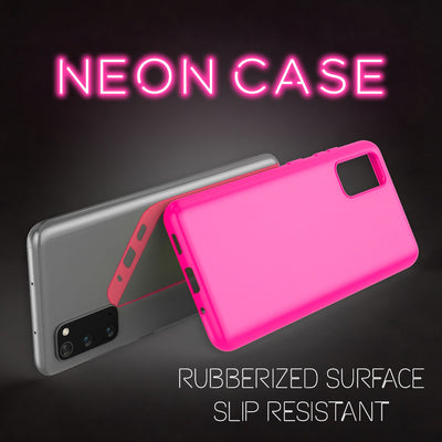 NALIA Neon Silikonhülle für Samsung Galaxy S20 – Soft-Touch & Signal-Neon – NEONSHOCK (Matte Schutzhülle) – Marke aus Berlin Pink NALIA Protective Hülle